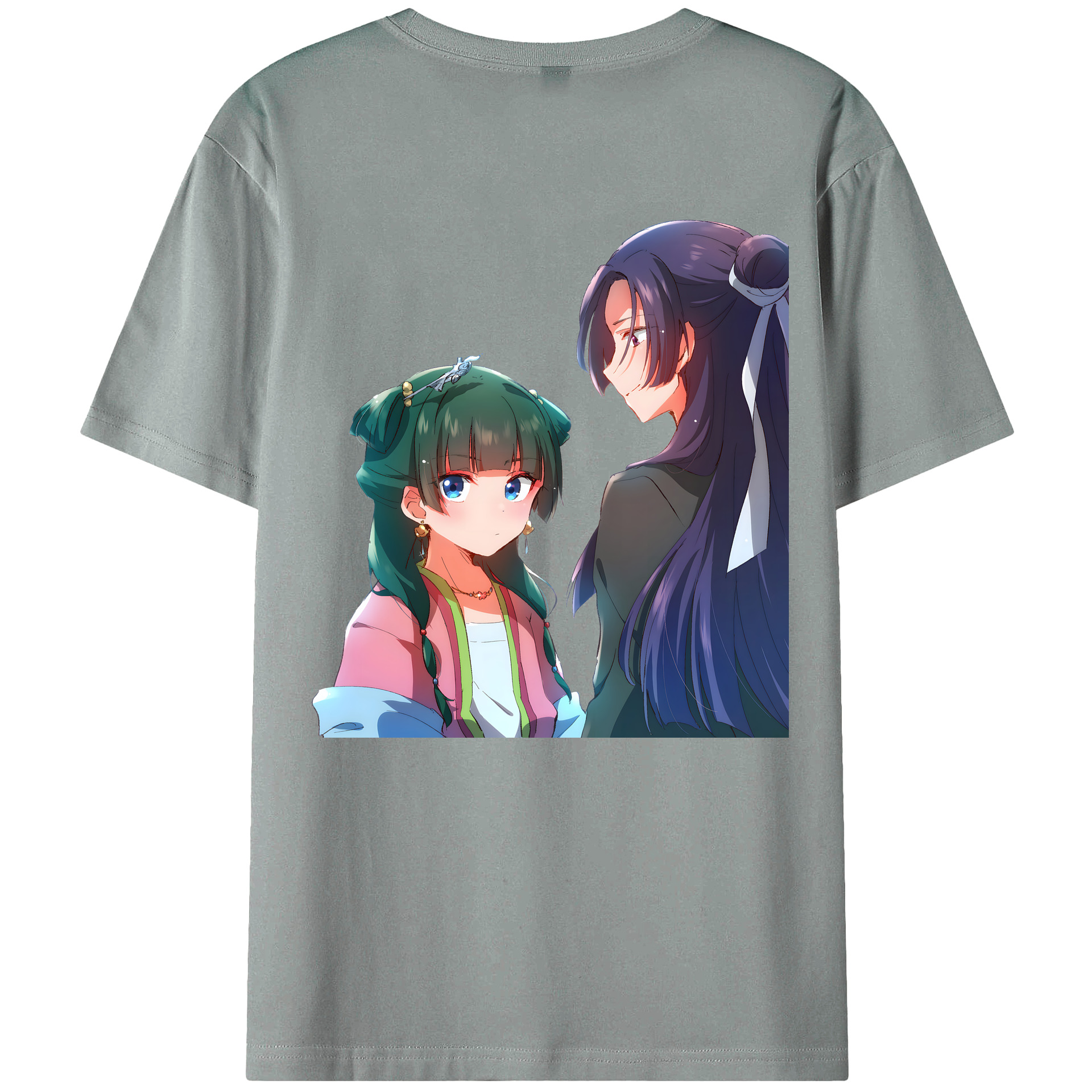 （画像用） 薬屋のひとりごと The Apothecary Diaries 綿100％ メンズ半袖Tシャツ（バックプリント） 通気性
